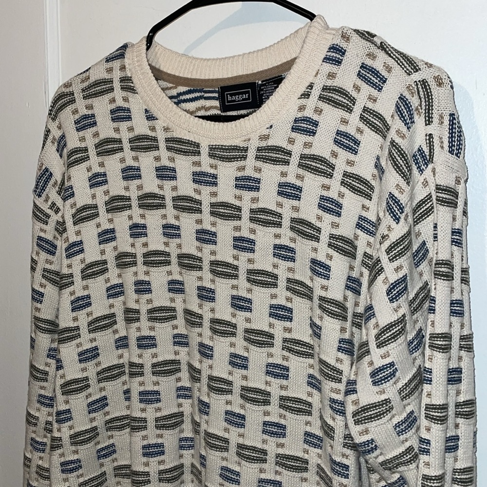 Haggar crewneck lattice weave sweater